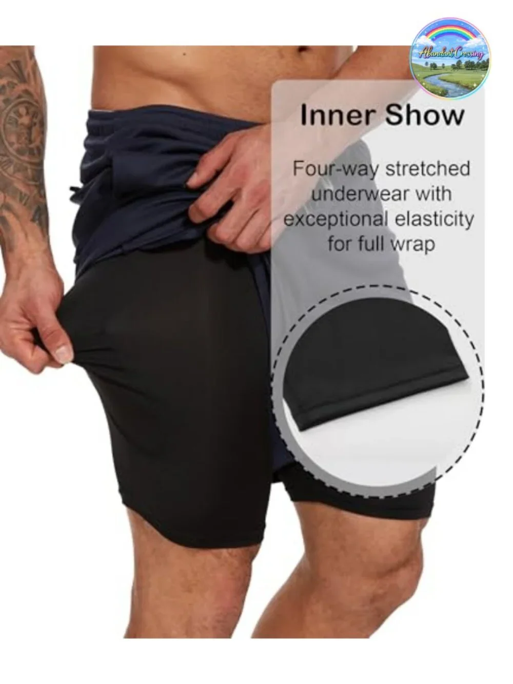 Men's 2-in-1 Quick-Dry Athletic Running Shorts with Built-in Compression Liner
